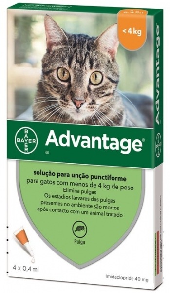 Advantage Gato <4Kg 4x0.4ml BAYER