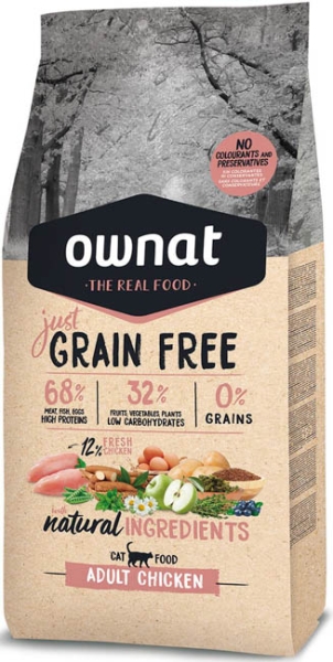 OWNAT GRAIN FREE JUST Adult Cat Chicken 8Kg CAT